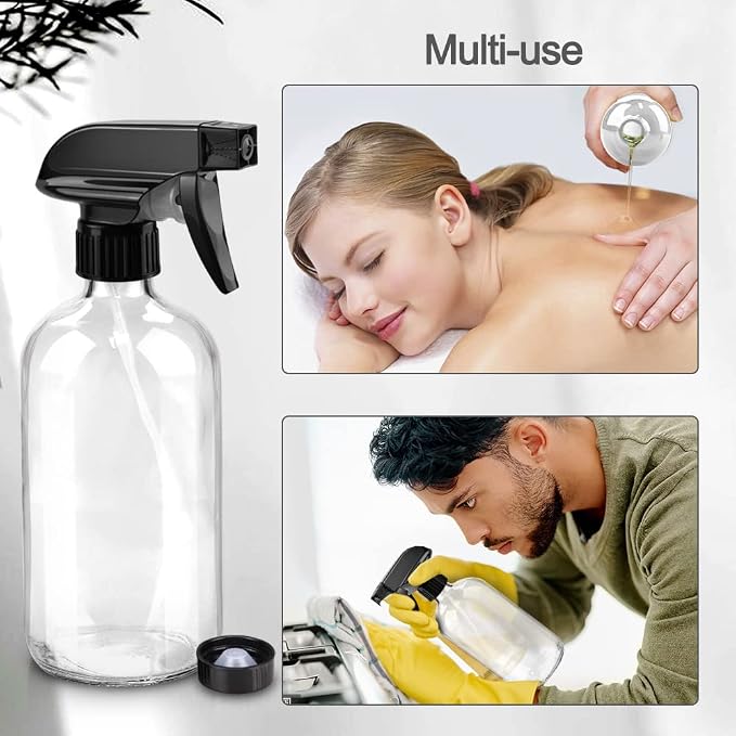 Glass Spray Bottles, 16oz Clear Glass Spray Bottles - Image 3