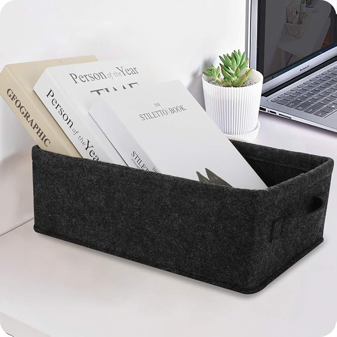Long Gray Storage Baskets Narrow Storage Basket Organizer Storage Bins - Image 6