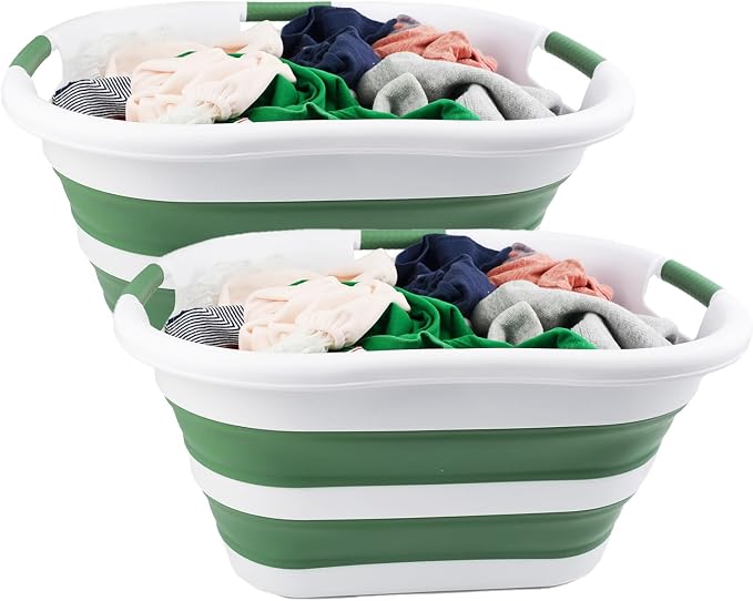 SAMMART 40L Collapsible Plastic Laundry Basket by SAMMART