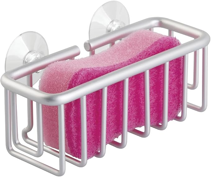 iDesign Metro Rustproof Aluminum Suction Sponge Holder - Image 3