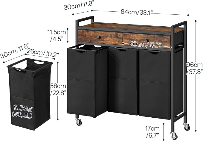 HOOBRO Laundry Sorter 3 Section, 130L Laundry Hamper - Image 4