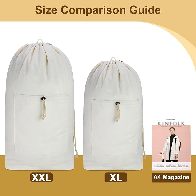 Laundry Bag Backpack, Canvas Laundry Bag - Image 5
