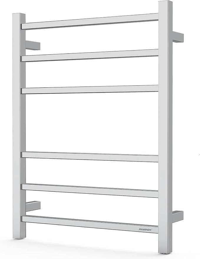 Towel Warmer Polished Chrome for Bathroom Wall Mounted Bath Towel Heater by SHARNDY
