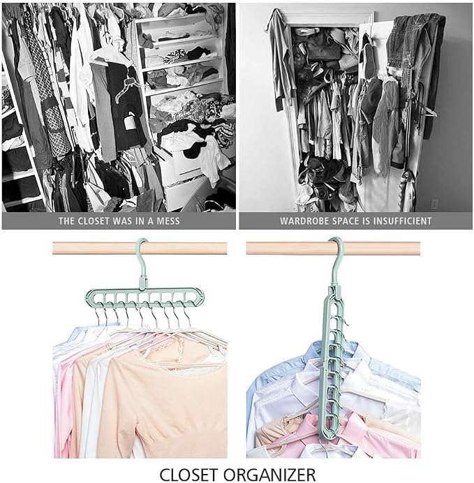 Foldable Hangers, 9-Tier Space Saving Cascading Hanger Organizer - Image 8