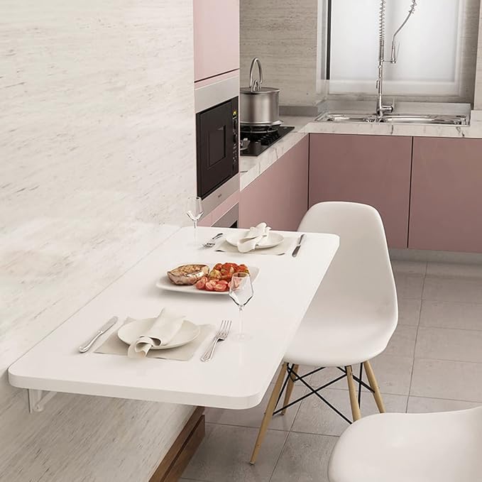 Wall Mounted Folding Table For Laundry Room Heavy Duty Drop Down Table White by YNLeMM