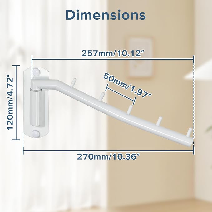 Alise Swing Clothes Hanger Rack, Garment Racks Wall Mount Clothes Bar-Hanger - Image 6