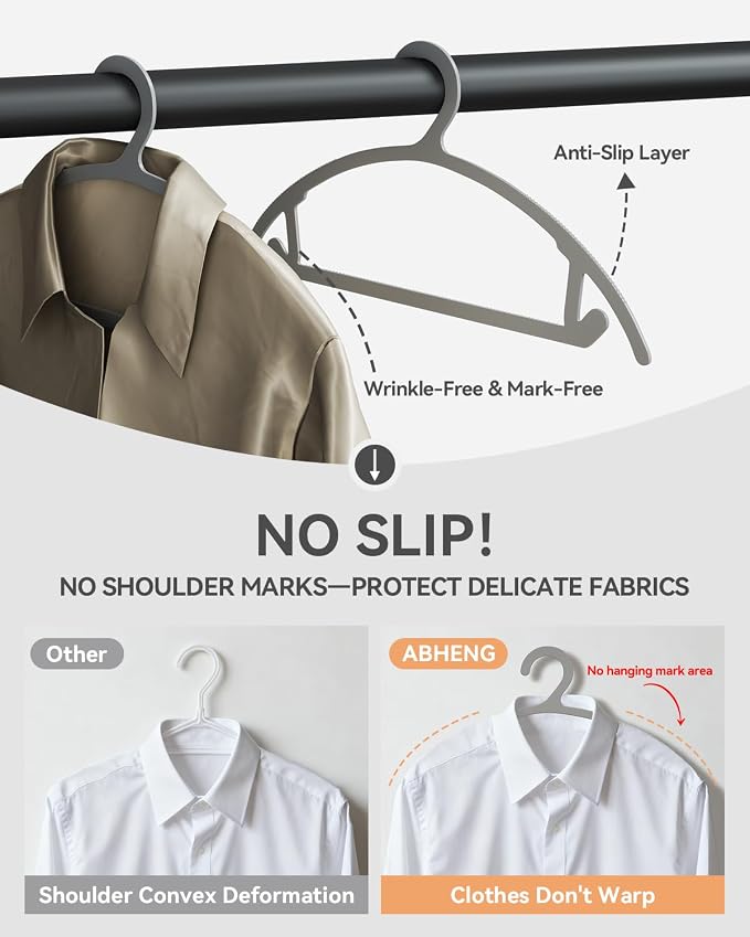 80 Pack Clothes Hangers, Non Slip Heavy Duty Plastic Hangers, Space Saving - Image 5
