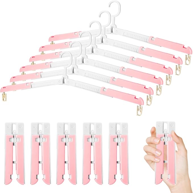Foldable Travel Hangers for Cruise, 6 Pack Portable Collapsible Hangers by Unknown
