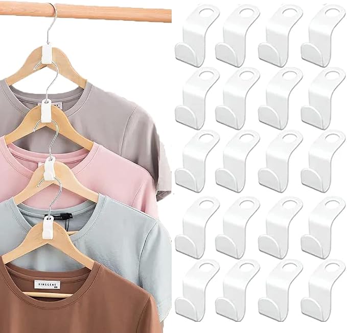 Clothes Hanger Connector Hooks, Thickened 20lbs Space Saving Closet Hanger by Woonsoon