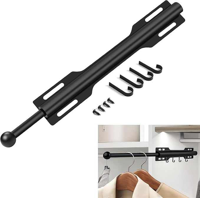 12 inch Valet Rod for Closets Pull Out by NIXOOT