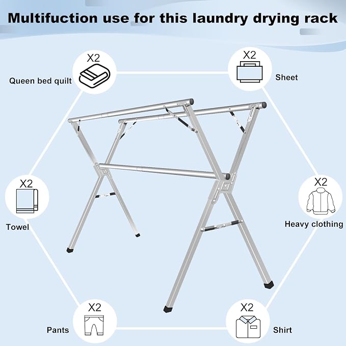 Sarahipe Sillars Clothes Drying Rack, 79 inches Laundry Drying Rack Clothing - Image 2