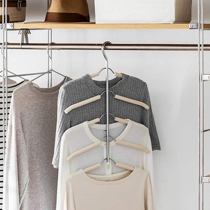 Blouse Tree Hangers Multi-Layer Clothes Hangers 3 Pack 5 in 1 Non Slip Space - Image 7