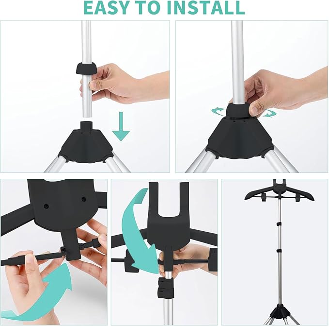 Adjustable Steamer Stand for Clothes, 32-63 inch T Shirt Display Stand - Image 6