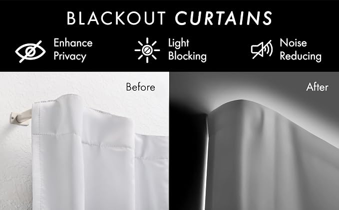 Meriville 1-Inch Diameter Wrap Around Blackout Curtain Rod, 28-Inch to 48-Inch - Image 4