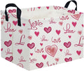 Rectangular Pink Valentine's Day Gift Basket, nursery basket, kids toy storage by FXOCSHE