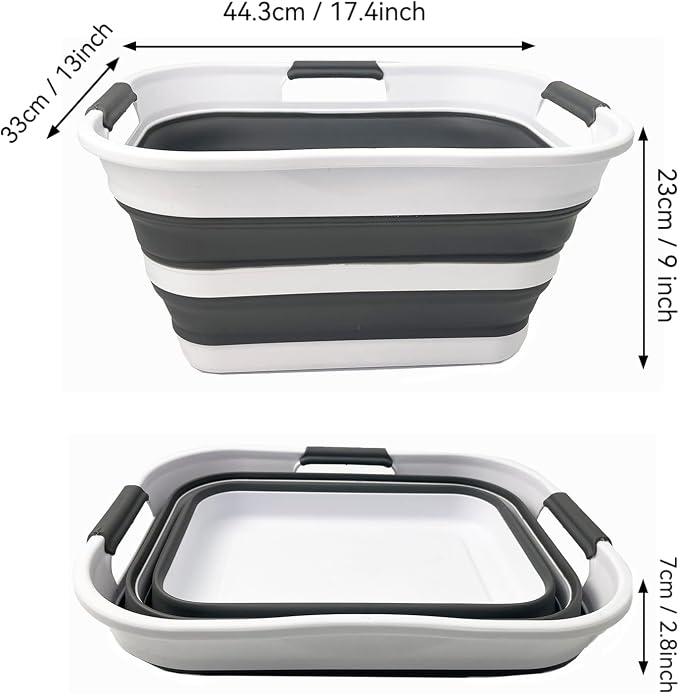 SAMMART 19L Super Mini Collapsible 3 Handled Plastic Tub - Image 2