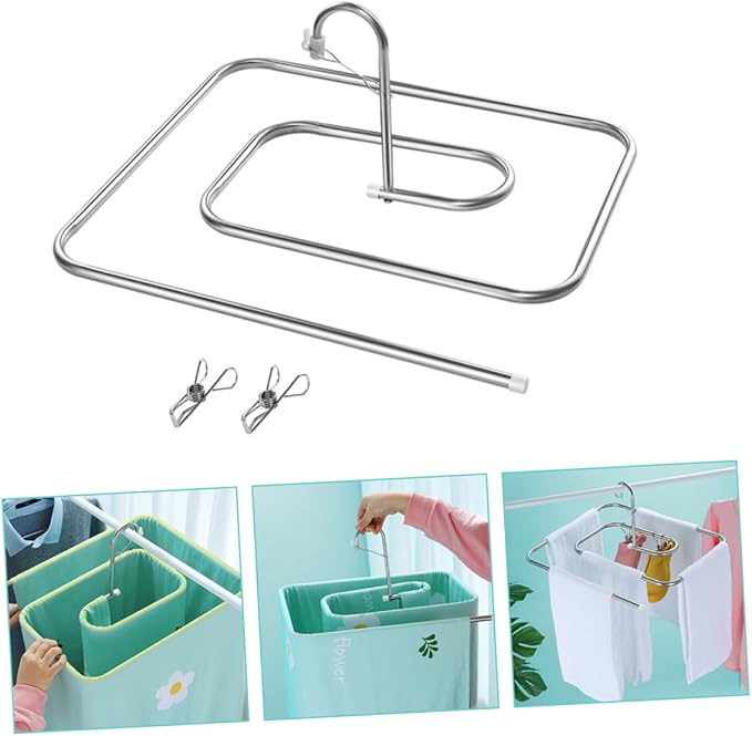 3-Piece Stainless Steel Spiral Laundry Hanger Set Windproof Blanket Rack - Image 8