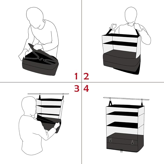 ELEZAY Hanging Packing Cubes Portable Travel Closet Collapsible Compression - Image 7