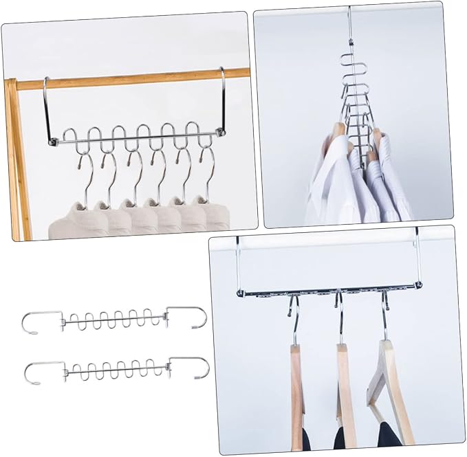 STOBAZA 4pcs Multi-Hole Clothes Drying Rack Versatile Clothes Storage Hangers - Image 6