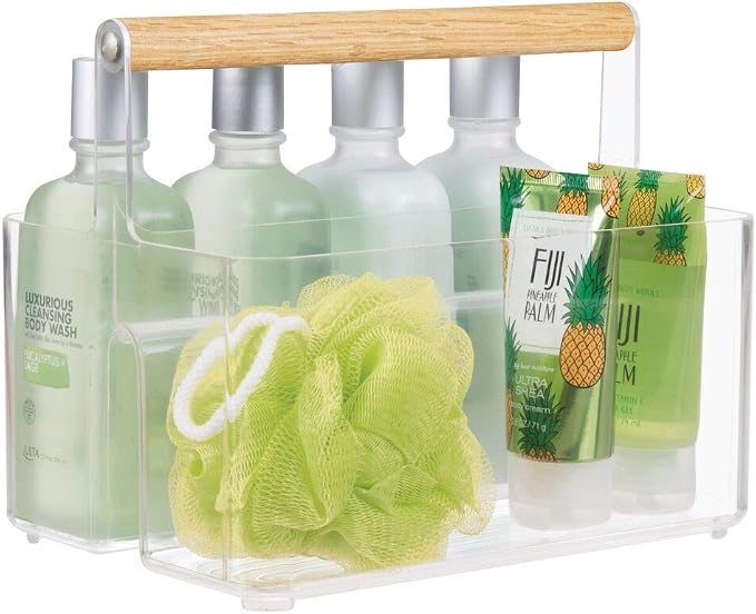 mDesign Plastic Portable Shower Caddy Divided Basket Bin Storage Organizer - Image 7