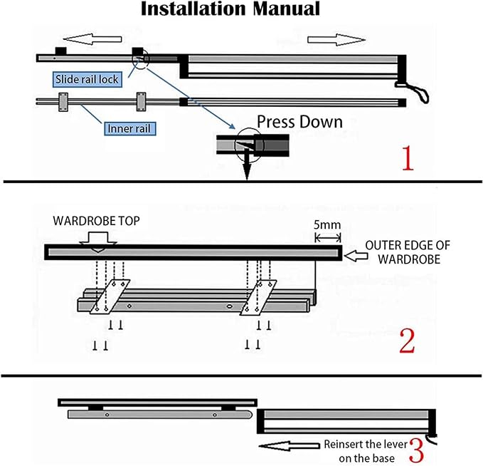 Dsiney 30-80cm Extendable Closet Rod Clothes Drying Rack - Image 5