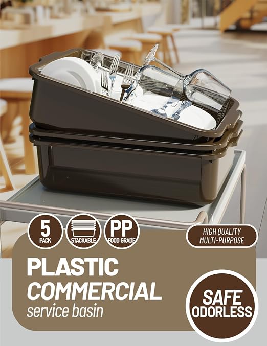 WYT 5-Pack Commercial Bus Tubs Box/Tote Box - Image 6