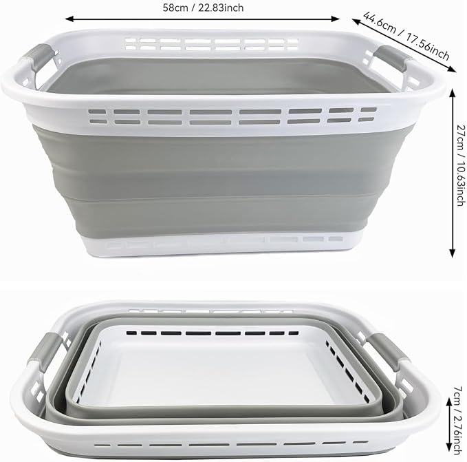 SAMMART 42L Collapsible Plastic Laundry Hamper/Basket - Image 2