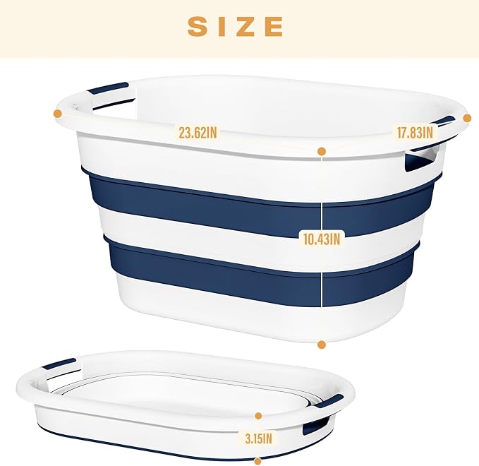 43L Collapsible Laundry Basket Plastic, Pop Up Laundry hamper/Storage Container - Image 6