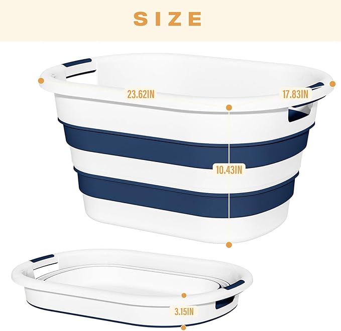43L Collapsible Laundry Baskets plastic, Pop Up Laundry hamper/Storage Container - Image 6