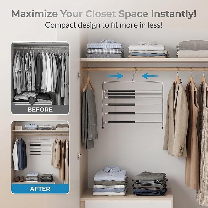 USTECH Multi-Tier Swing Arm Pants Hanger - Image 4
