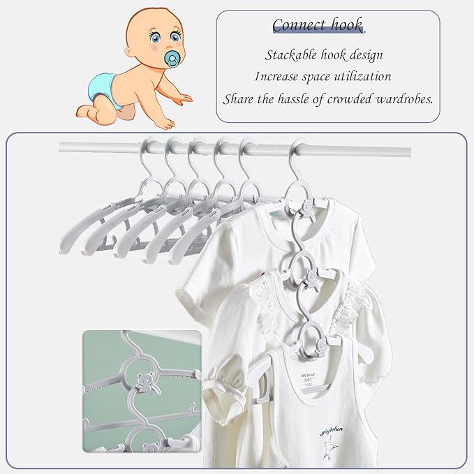 JSF Baby Hangers, 20 Pack Baby Clothes Hangers - Image 3