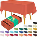 Disposable Coral Plastic Tablecloth 54x108 Inch, 10-Count Waterproof Rectangle by Hereisa