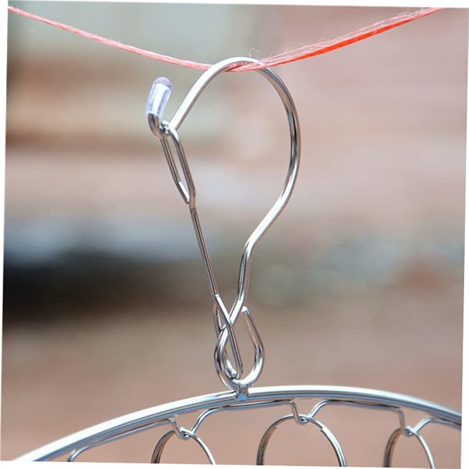 PRETYZOOM 2pcs Practical Stainless Steel Laundry Drying Hanger Clips - Image 4