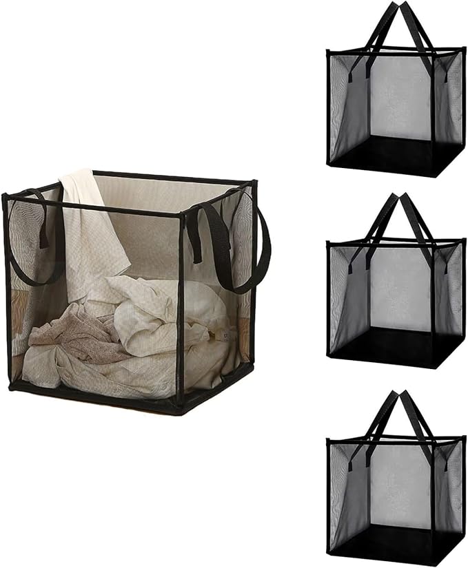 4 Pack Popup Laundry Hamper, Small Collapsible Mesh Laundry Baskets Dirty by Typutomi