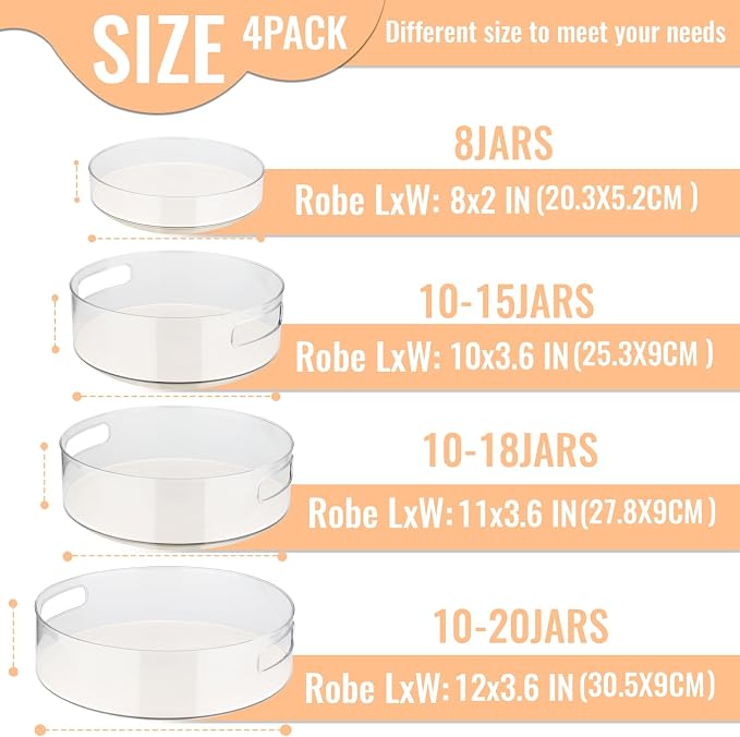 4 Pack Lazy Susan Organizer for Cabinet：Lazy Susan Turntable - Image 4