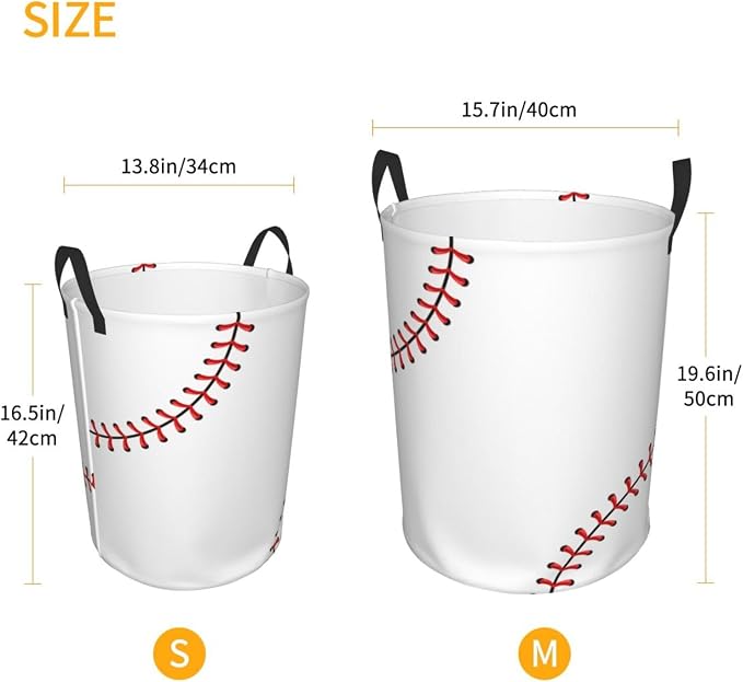 Baseball Texture Laundry Hamper Bag - Image 4