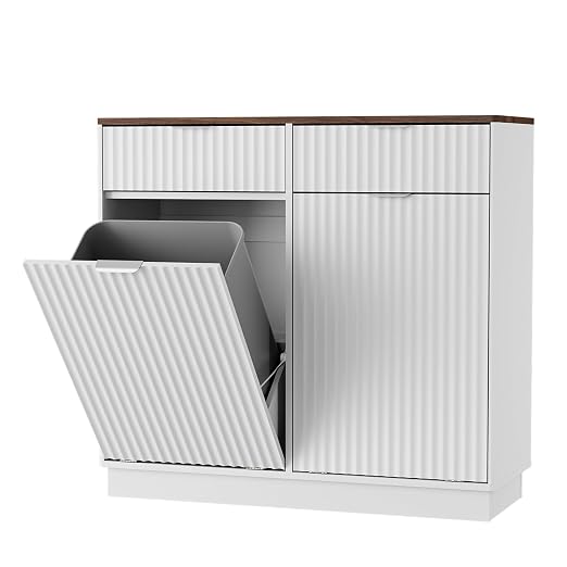 20 Gallon Double Tilt Out Trash Can Cabinet by YMW