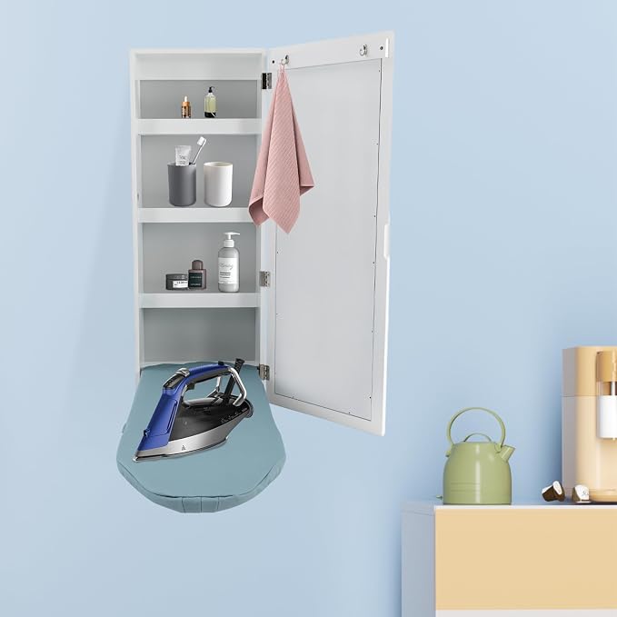 Folding Ironing Board Wall Mounted Ironing Board Cabinet, Built-in Ironing - Image 4