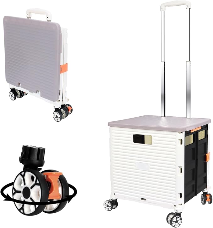 FELICON SELORSS Foldable Utility Cart Folding Portable Rolling Crate Handcart by FELICON