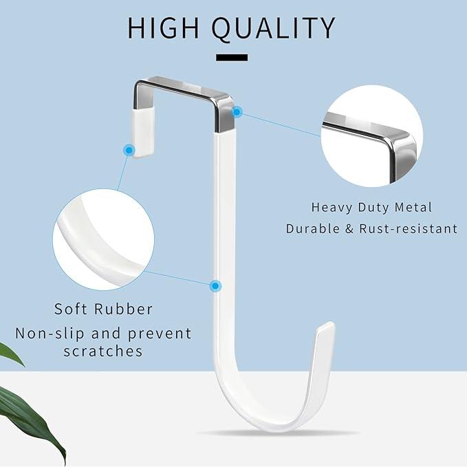 FYY Over the Door Hooks, 4 Pack Door Hangers Hooks - Image 3
