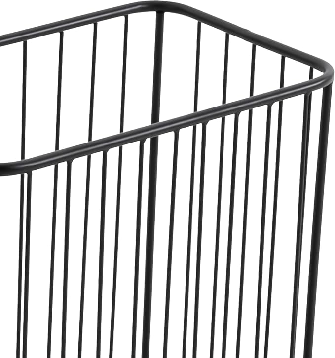 Laundry Basket with Wheels, Metal Railing Storage Cart with Handles, Rolling - Image 7