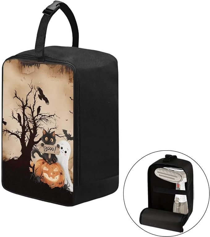 Glowing Pumpkin Ghost Irons Carrying Case Zippered Travel Carrying Bag - Image 2