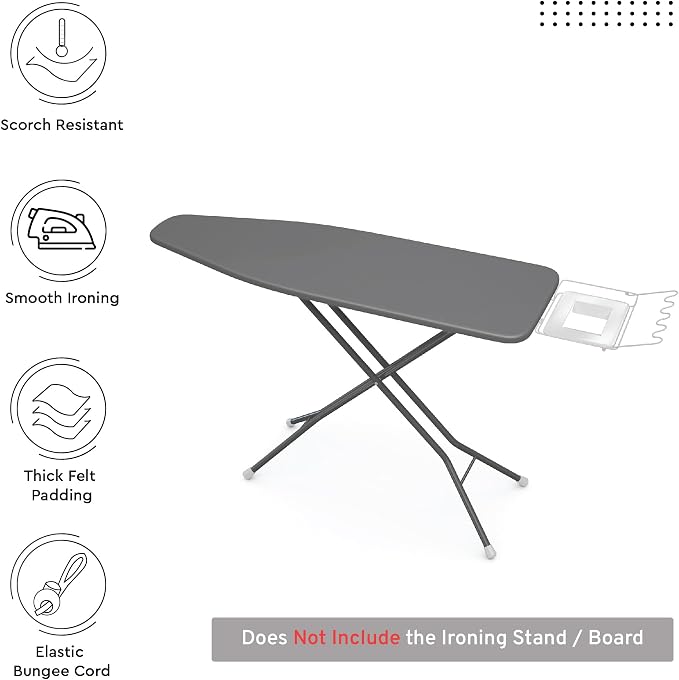 Encasa XO Ironing Board Cover and Pad 42"x14" - 4mm Felt Medium Iron Board - Image 2