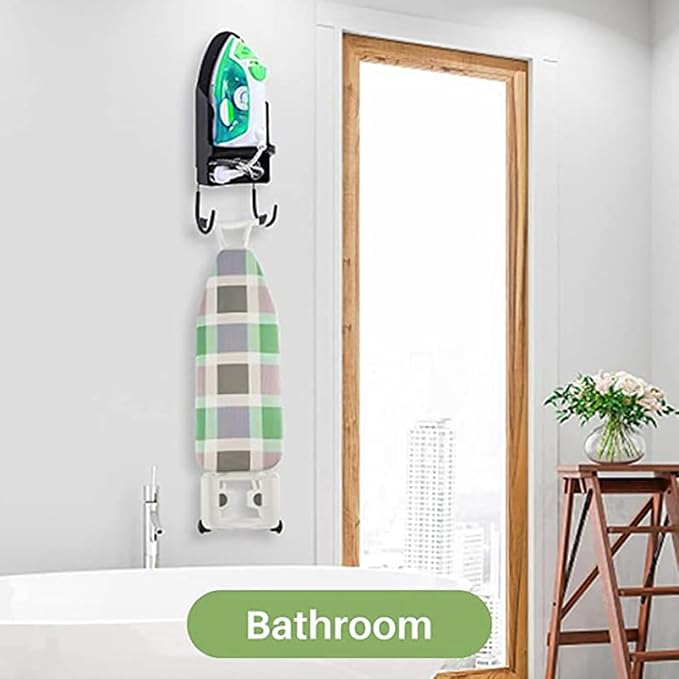 Wall-Mounted Ironing Board Hanger, Heat Resistant Iron Holder - Image 2