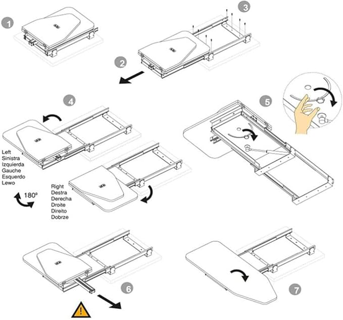 Ironing Board Foldable 180° Rotated Ironing Board Closet Pull-Out Stow Away in - Image 8
