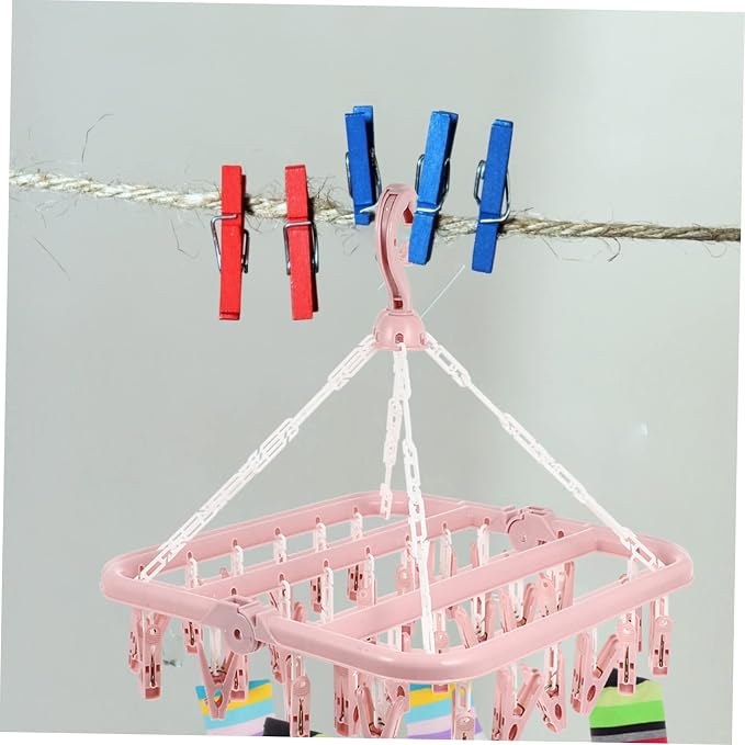 Strong Spring Clip Drying Rack Rotating Self-Locking Hanger Space-Saving - Image 3