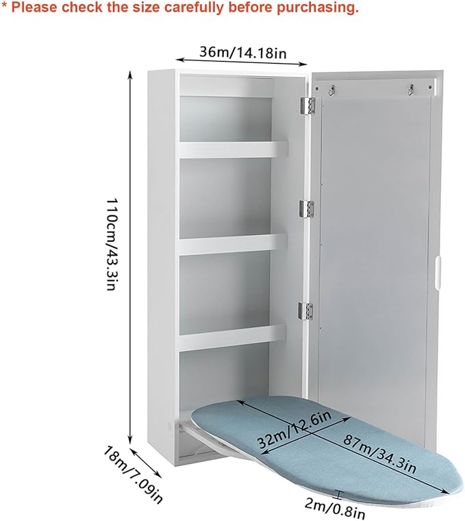 Wall Mount Ironing Board Cabinet, Ironing Board Holder Wall Mount, Wall Ironing - Image 3