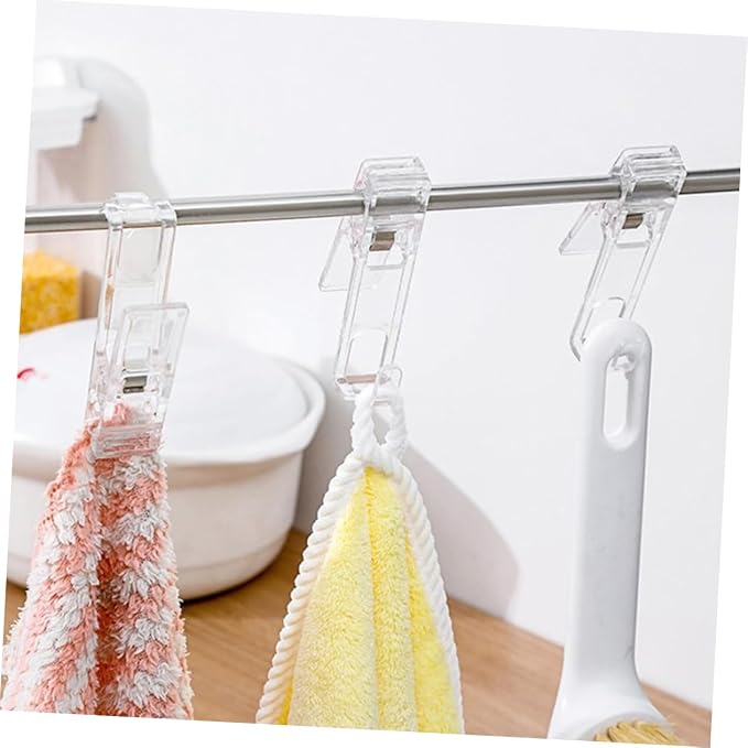 Ciieeo 4pcs Multi-Functional Bathroom Clips Hooks Plastic Laundry Hooks Clips - Image 5