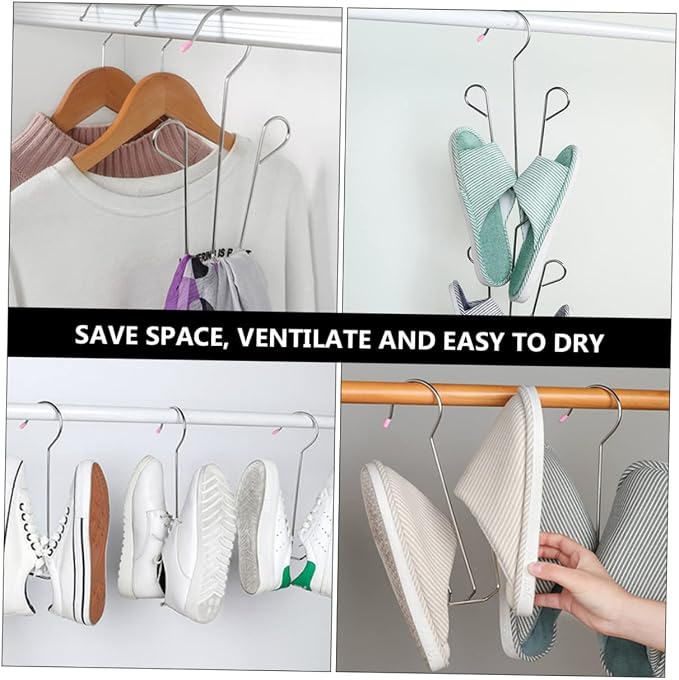 2pcs Stainless Steel Shoes Hanging Rack Space-Saving Shoe Organizer - Image 7