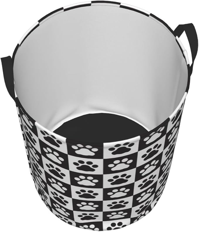 Black And White Dog Paws Laundry Hamper Bag - Image 2